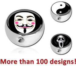 SURGICAL STEEL GRADE 316L PICTURE BALL FOR BALL CLOSURE RING