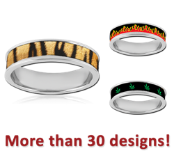 SURGICAL STEEL GRADE 316L 6MM FLAT BAND PICTURE RING