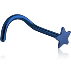 ANODISED TITANIUM ALLOY GRADE TI 6Al-4V ELI F136 STAR CURVED NOSE STUD