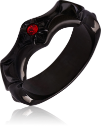 BLACK PVD COATED SURGICAL STEEL GRADE 316L JEWELED RING