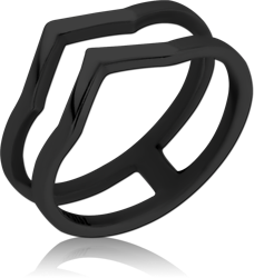 BLACK PVD COATED SURGICAL STEEL GRADE 316L RING