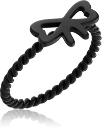 BLACK PVD COATED SURGICAL STEEL GRADE 316L WIRE CUT RING