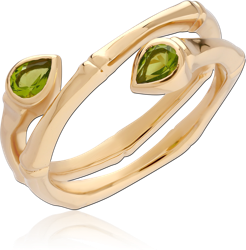 STERLING 925 SILVER GOLD PLATED 18K JEWELED RING