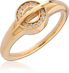 STERLING 925 SILVER GOLD PLATED 18K JEWELED RING