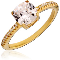 STERLING 925 SILVER GOLD PLATED 18K RING