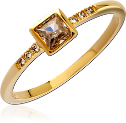 STERLING 925 SILVER GOLD PLATED 18K JEWELED RING SPECIAL NEW DESIGN