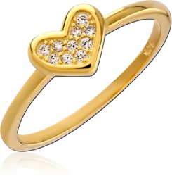 STERLING 925 SILVER GOLD PLATED 18K JEWELED RING SPECIAL NEW DESIGN