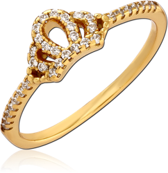 STERLING 925 SILVER GOLD PLATED 18K RING