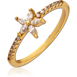 STERLING 925 SILVER GOLD PLATED 18K RING