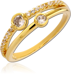 STERLING 925 SILVER GOLD PLATED 18K RING