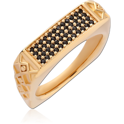 STERLING 925 SILVER GOLD PLATED 18K JEWELED RING