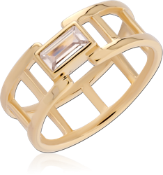 STERLING 925 SILVER GOLD PLATED 18K RING