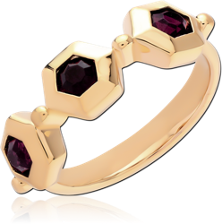 STERLING 925 SILVER GOLD PLATED 18K RING