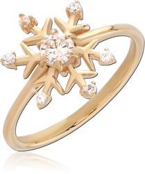 STERLING 925 SILVER GOLD PLATED 18K JEWELED RING
