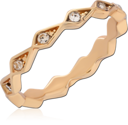 STERLING 925 SILVER GOLD PLATED 18K JEWELED RING SPECIAL NEW DESIGN