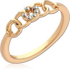 STERLING 925 SILVER GOLD PLATED 18K JEWELED RING SPECIAL NEW DESIGN