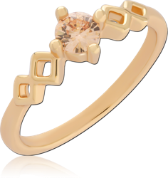 STERLING 925 SILVER GOLD PLATED 18K JEWELED RING SPECIAL NEW DESIGN