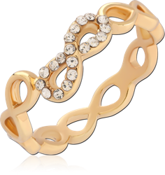 STERLING 925 SILVER GOLD PLATED 18K JEWELED RING SPECIAL NEW DESIGN