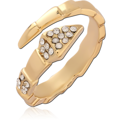 STERLING 925 SILVER GOLD PLATED 18K JEWELED RING SPECIAL NEW DESIGN