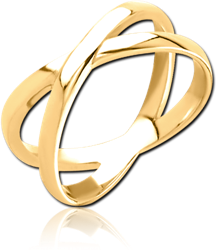 GOLD PVD COATED SURGICAL STEEL GRADE 316L STACKED RING