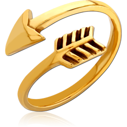 GOLD PVD COATED SURGICAL STEEL GRADE 316L RING - ARROW