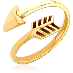 GOLD PVD COATED SURGICAL STEEL GRADE 316L RING - ARROW