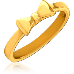 GOLD PVD COATED SURGICAL STEEL GRADE 316L RING - BOW