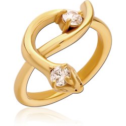 GOLD PVD COATED SURGICAL STEEL GRADE 316L JEWELED RING