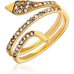 GOLD PVD COATED SURGICAL STEEL GRADE 316L JEWELED RING
