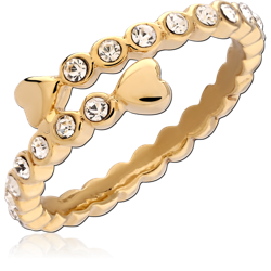 STERLING 925 SILVER GOLD PLATED JEWELED RING SPECIAL NEW DESIGN