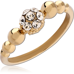 STERLING 925 SILVER GOLD PLATED JEWELED RING SPECIAL NEW DESIGN