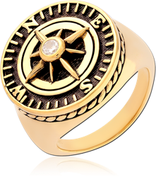 STERLING 925 SILVER GOLD PLATED JEWELED RING