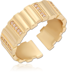 STERLING 925 SILVER GOLD PLATED JEWELED RING SPECIAL NEW DESIGN