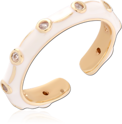 STERLING 925 SILVER GOLD PLATED JEWELED RING SPECIAL NEW DESIGN