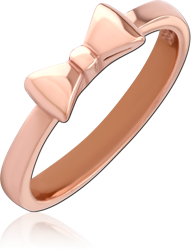 ROSE GOLD PVD COATED SURGICAL STEEL GRADE 316L RING - BOW