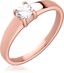 ROSE GOLD PVD COATED SURGICAL STEEL GRADE 316L JEWELED RING