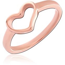 ROSE GOLD PVD COATED SURGICAL STEEL GRADE 316L RING - HEART
