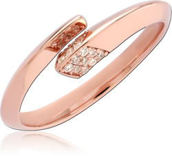 STERLING 925 SILVER ROSE GOLD PLATED JEWELED RING