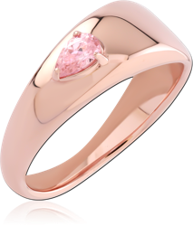 STERLING 925 SILVER ROSE GOLD PLATED JEWELED RING