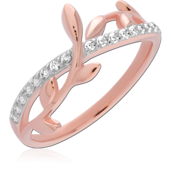 STERLING 925 SILVER ROSE GOLD PLATED JEWELED RING SPECIAL NEW DESIGN