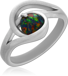 STERLING SILVER 925 RHODIUM COATED JEWELED RING
