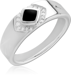 STERLING 925 SILVER RHODIUM PLATED JEWELED RING