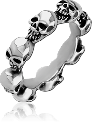 SURGICAL STEEL GRADE 316L OXIDIZED RING -SKULL
