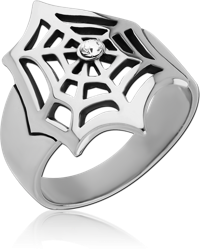 SURGICAL STEEL GRADE 316L RING - SPIDER WEB