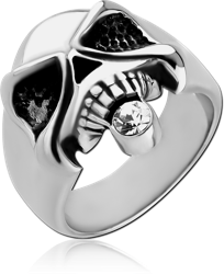 SURGICAL STEEL GRADE 316L JEWELED RING - SKULL