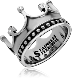 SURGICAL STEEL GRADE 316L RING - CROWN