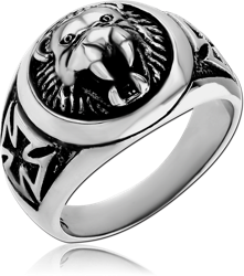 SURGICAL STEEL GRADE 316L RING - LION