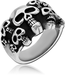 SURGICAL STEEL GRADE 316L RING - SKULL