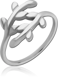 SURGICAL STEEL GRADE 316L RING - LEAF