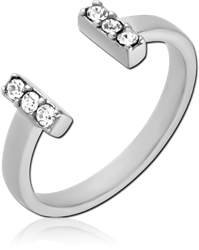 SURGICAL STEEL GRADE 316L JEWELED RING